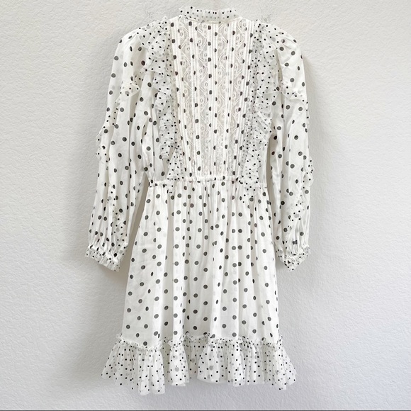 Ulla Johnson Presley Polka Dot Dress White & Black Size 2 - Picture 3 of 7